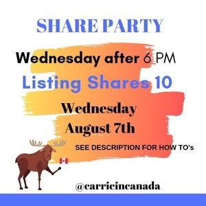 Share Party AUGUST 7th WEDNESDAY